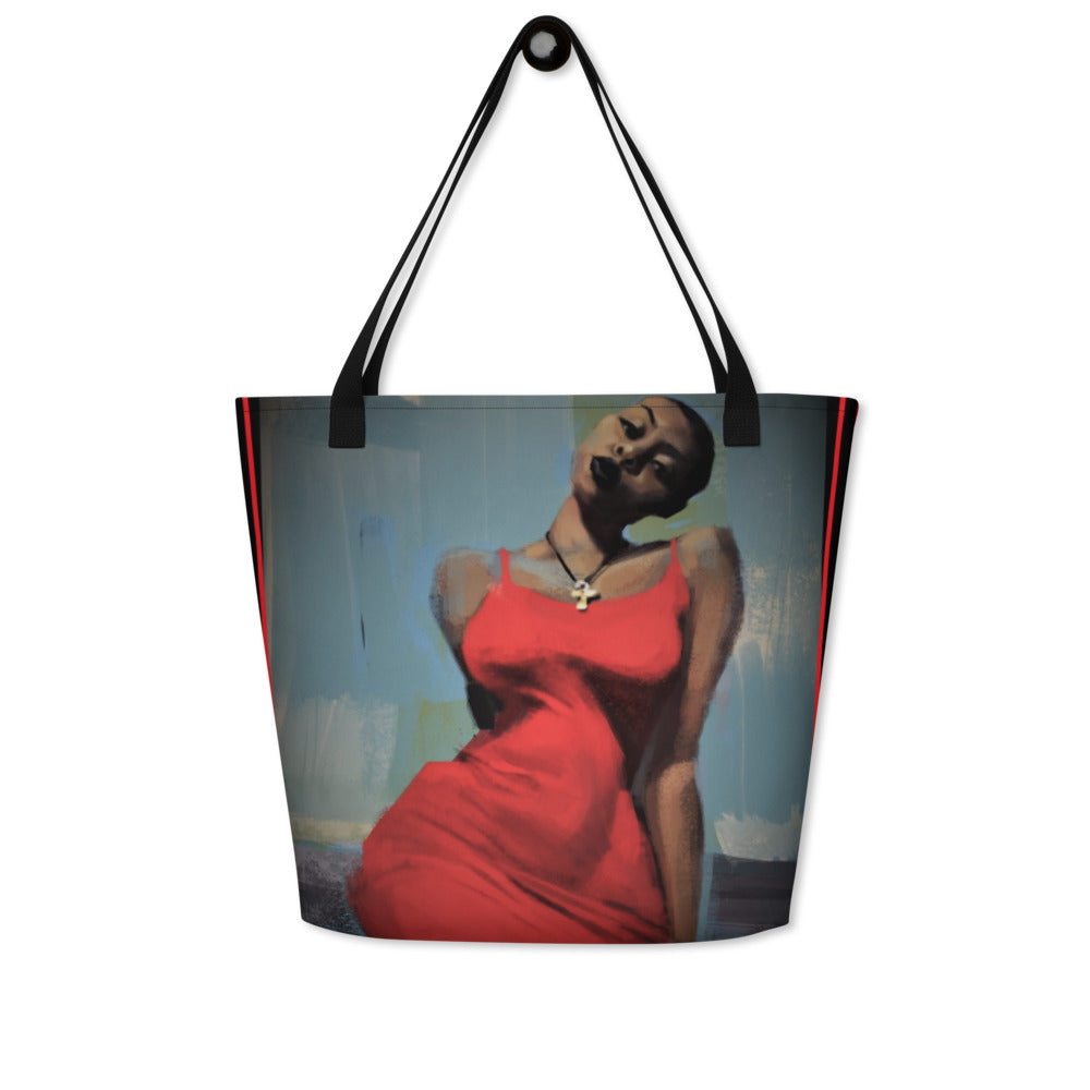 Lady in Red Tote Bag