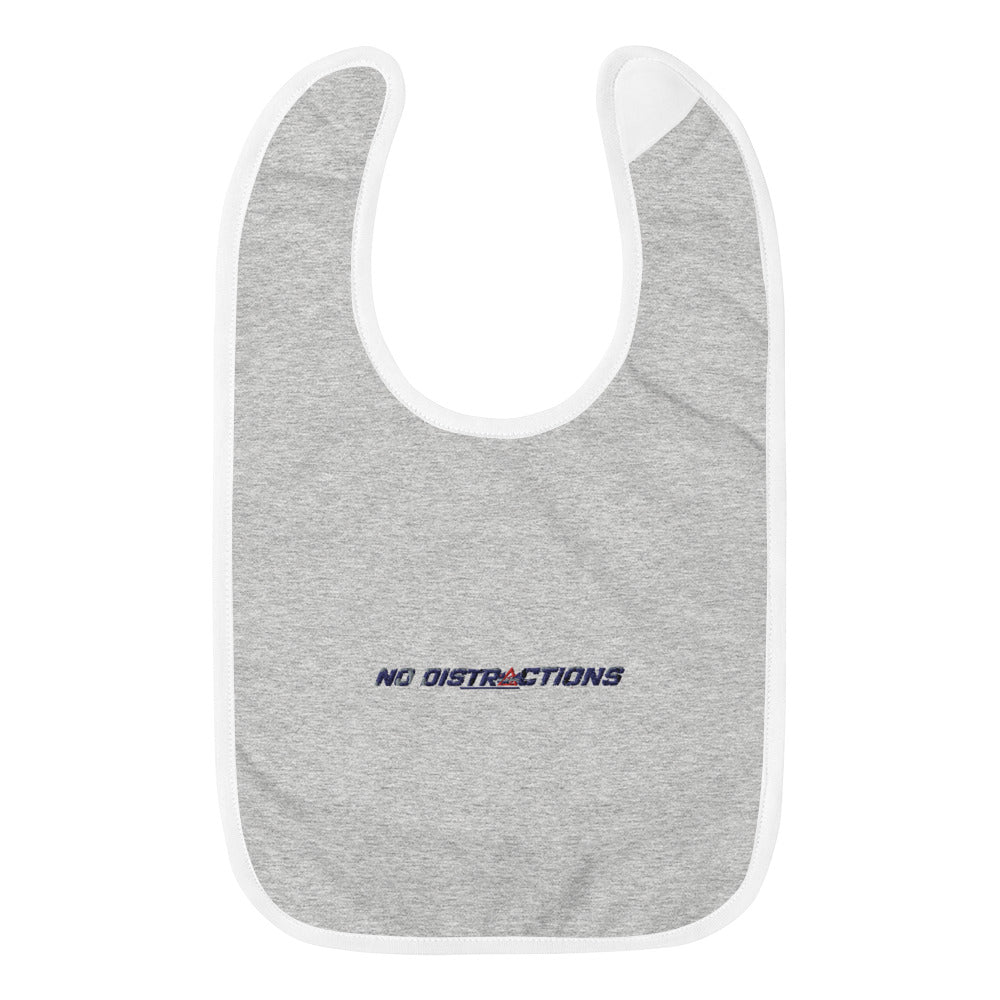 #NoDistractions Embroidered Baby Bib