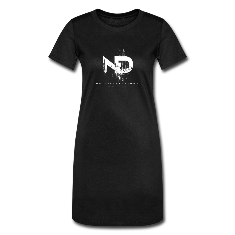#NoDistractions T-Shirt Dress - black