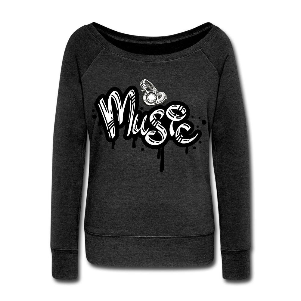 Music Lover Women's Wideneck Sweatshirt - heather black